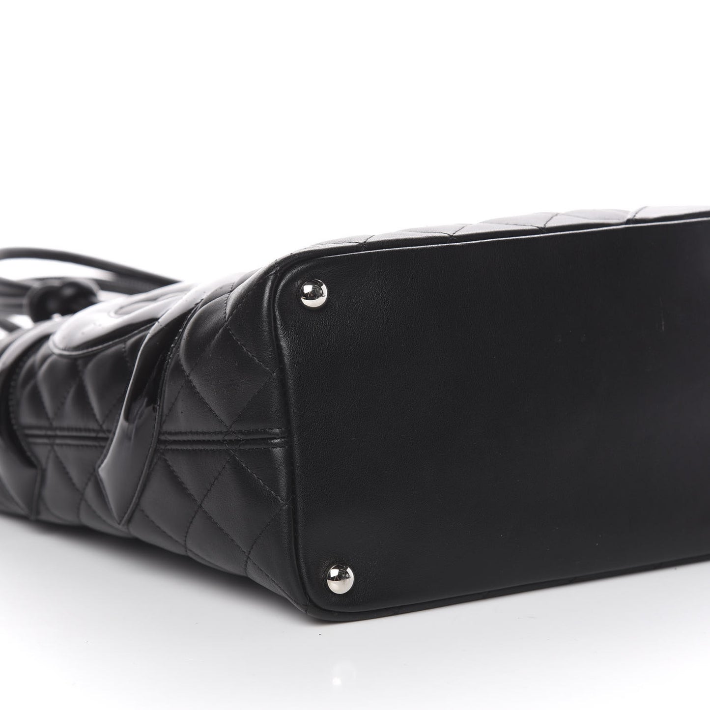 Calfskin Quilted Medium Cambon Tote Black