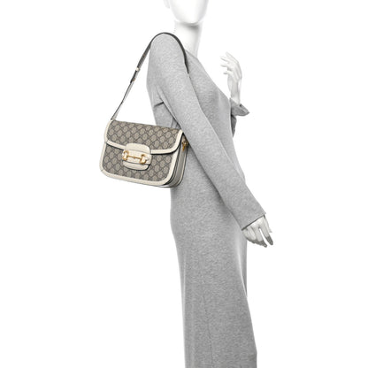 Gucci GG Supreme Monogram Horsebit 1955 Shoulder Bag Beige Mystic White 2 of 10