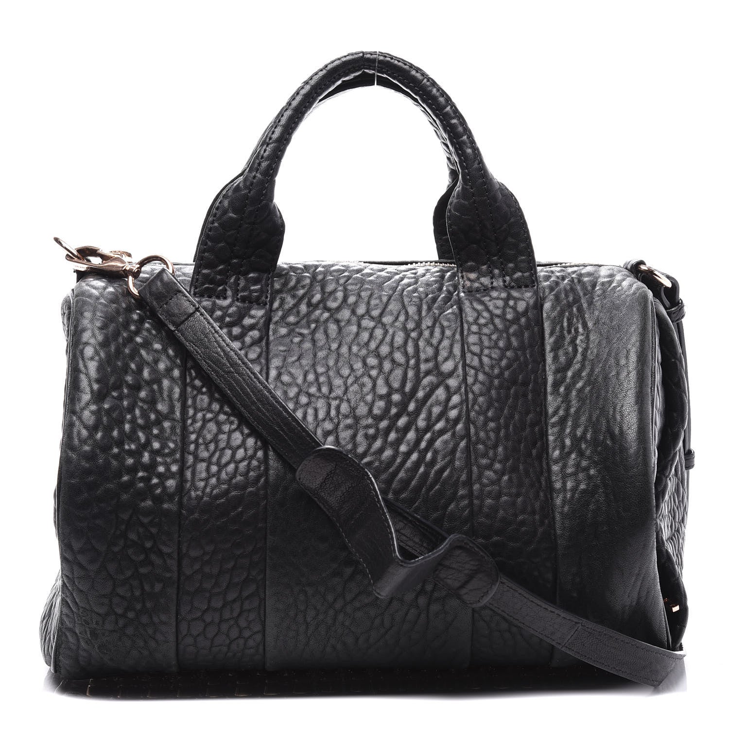Alexander Wang Pebbled Lambskin Rocco Black Rose Gold Hardware 1 of 10