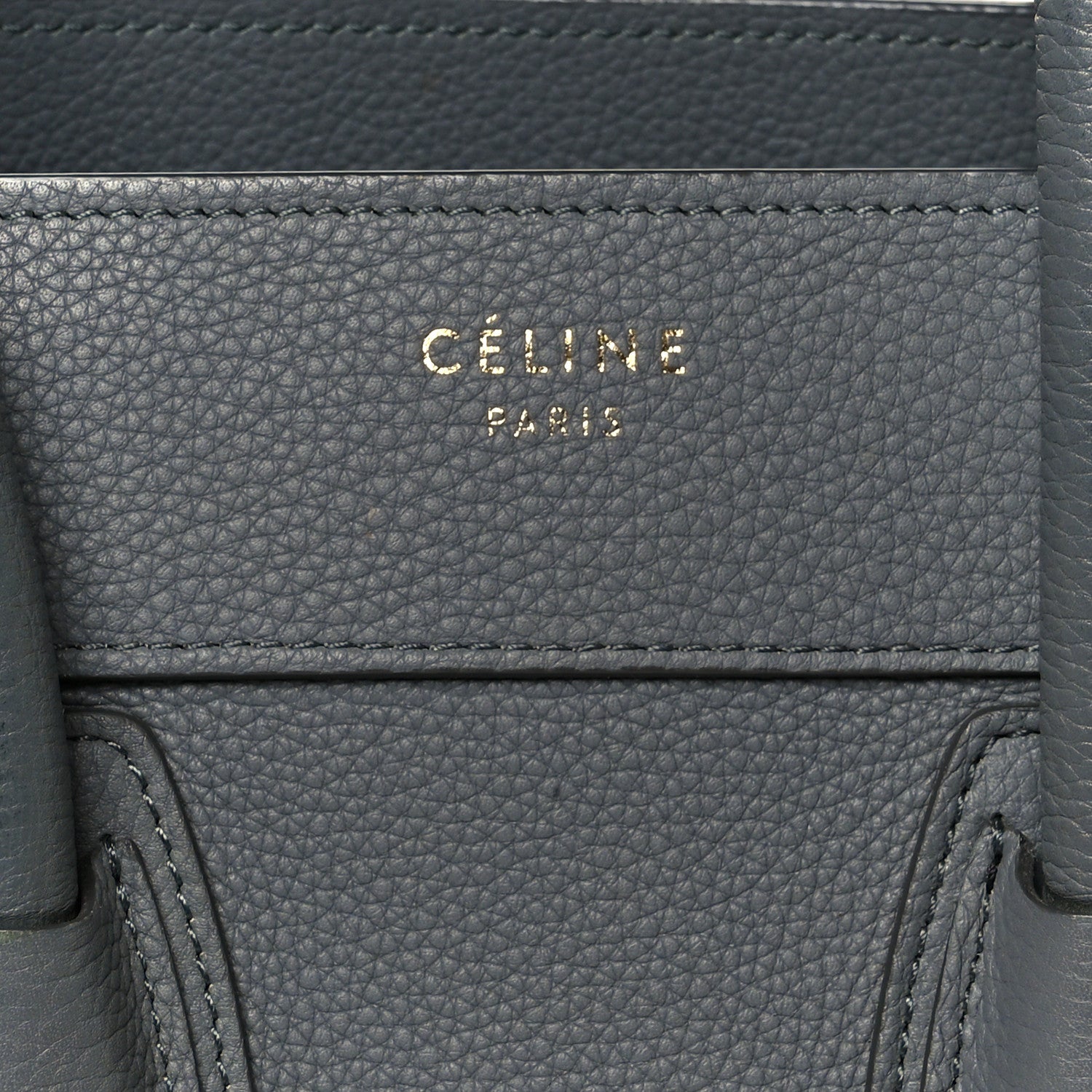 Celine Baby Drummed Calfskin Micro Luggage Kohl 7 of 9