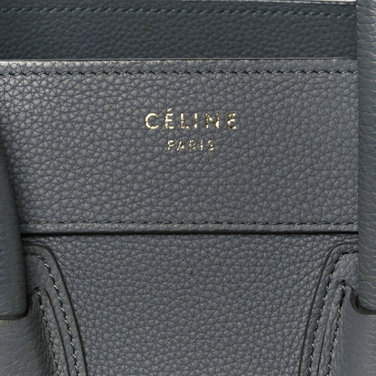 Celine Baby Drummed Calfskin Micro Luggage Kohl 7 of 9