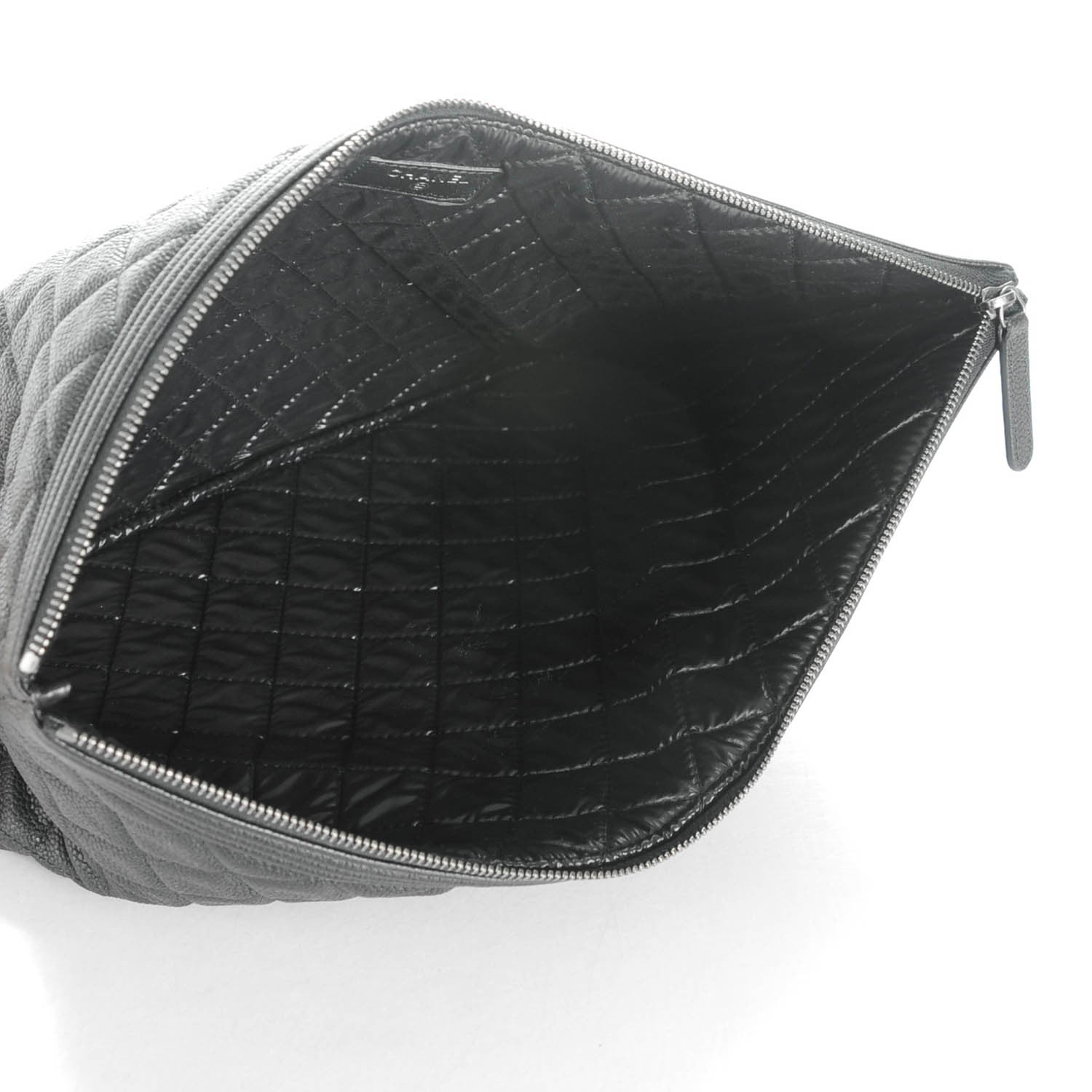 Chanel Caviar Quilted Large Boy Cosmetic Case Black 4 of 6