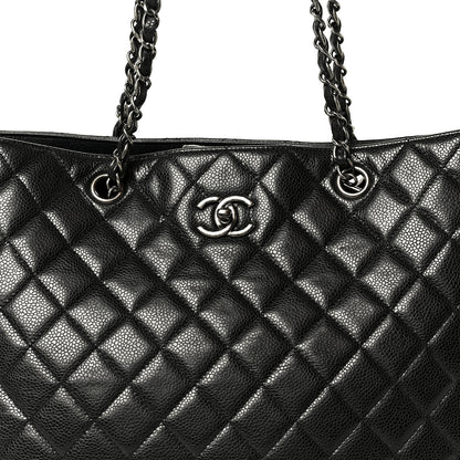 Chanel Calfskin Quilted Large CC Shopping Tote Black 8 of 10