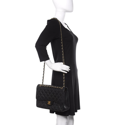 Chanel Caviar Quilted Jumbo Double Flap Black 3 of 15