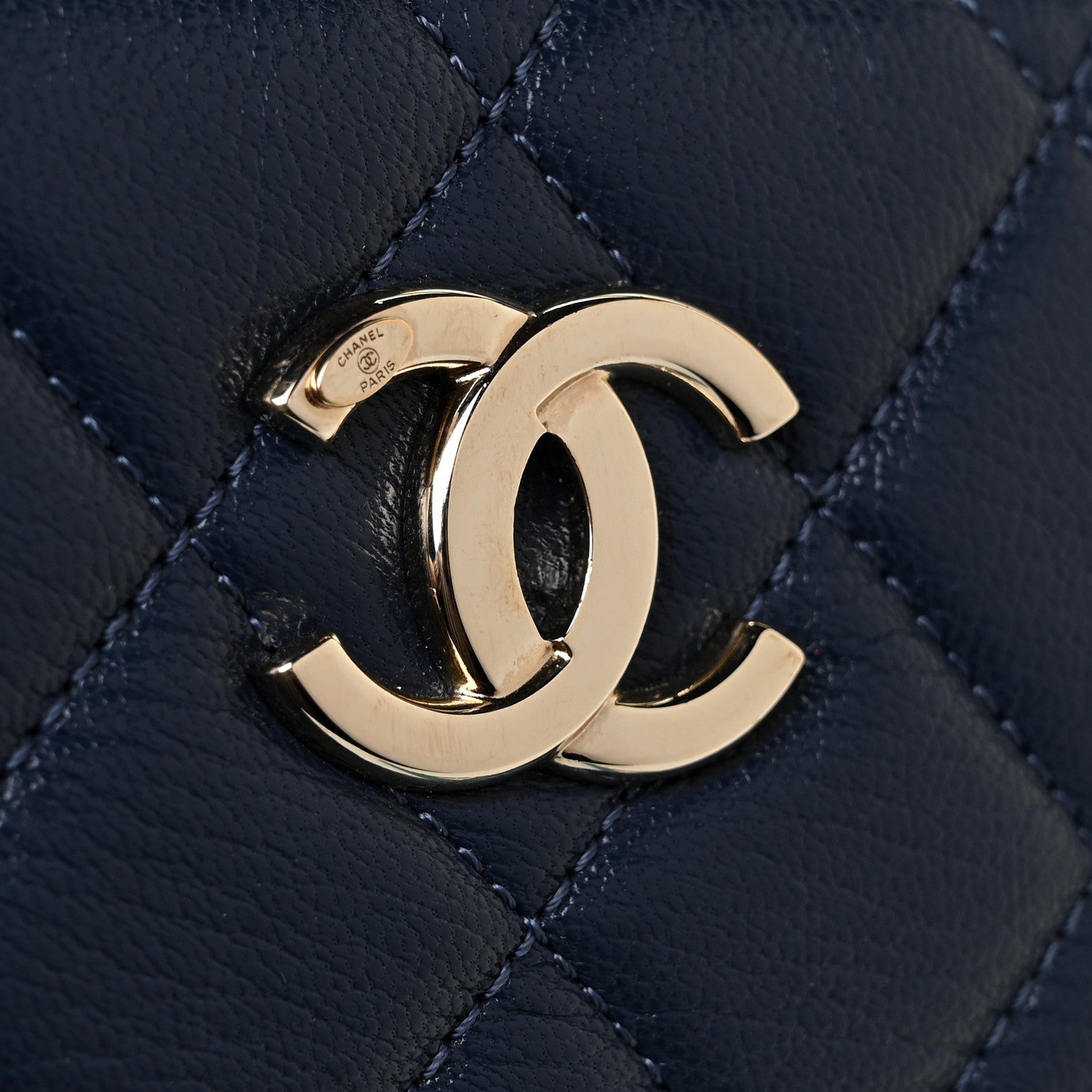 Chanel Goatskin Quilted Tri-Color Medium In & Out Camera Case Navy Turquoise Pink 13 of 13
