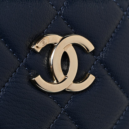 Chanel Goatskin Quilted Tri-Color Medium In & Out Camera Case Navy Turquoise Pink 13 of 13