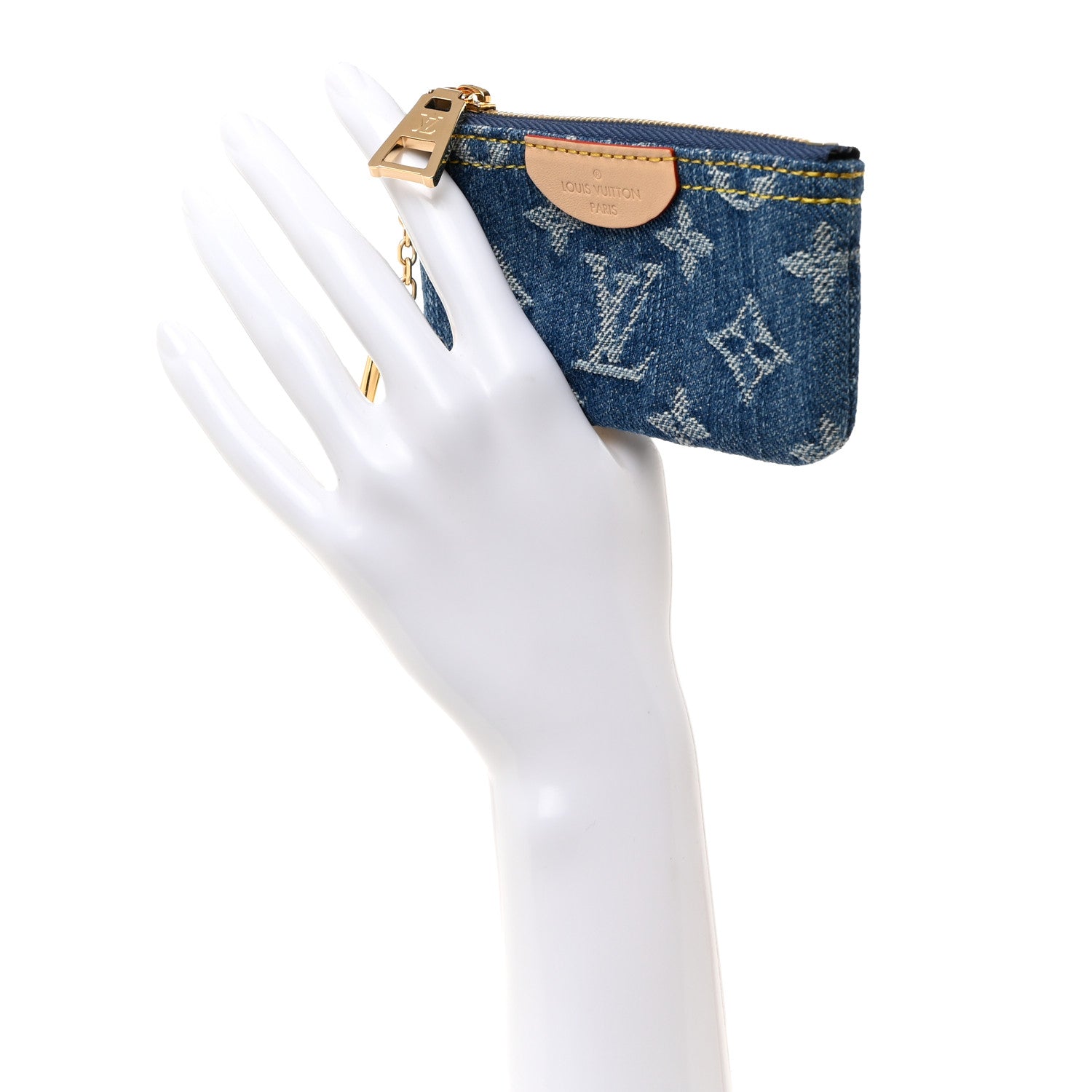 Louis Vuitton Monogram Denim Key Pouch Denim Blue 2 of 6