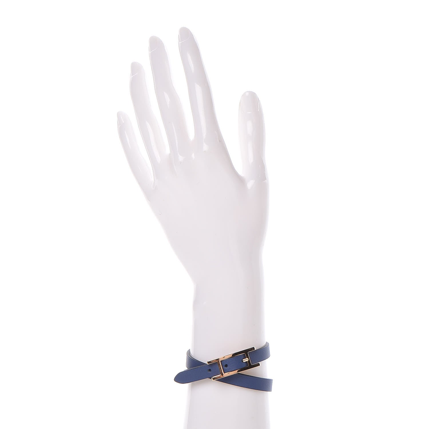 Hermes Swift Behapi Double Tour Bracelet T2 Bleu Brighton Blanc 2 of 5