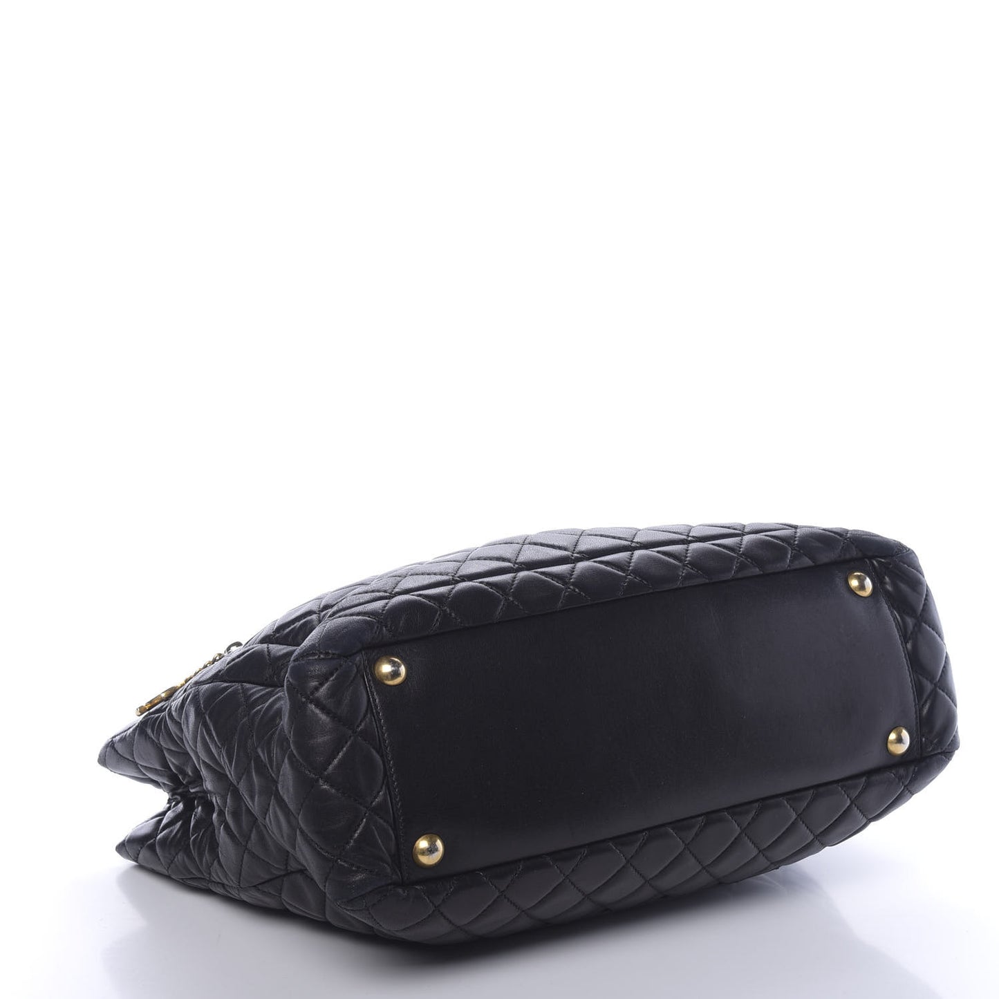 Lambskin Quilted Large Tote Black