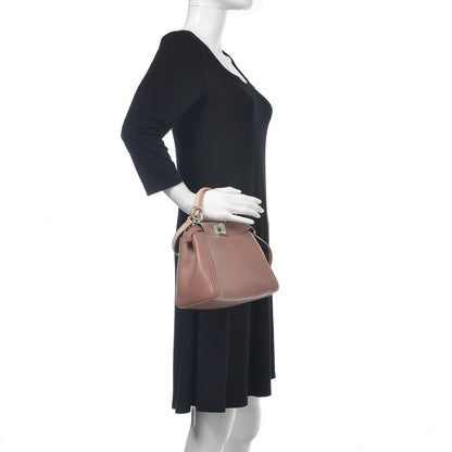 Fendi Nappa Colorblock Mini Peekaboo Iconic Satchel English Rose Plaster Oxigen 3 of 15