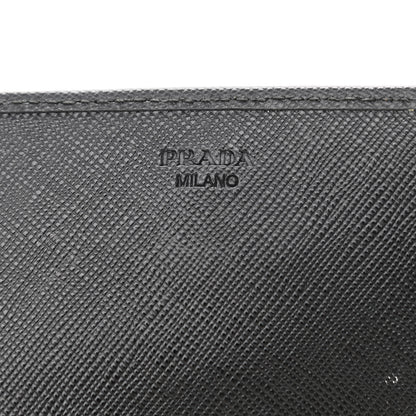 Prada Saffiano Metal Oro Chain Wallet Black 6 of 12