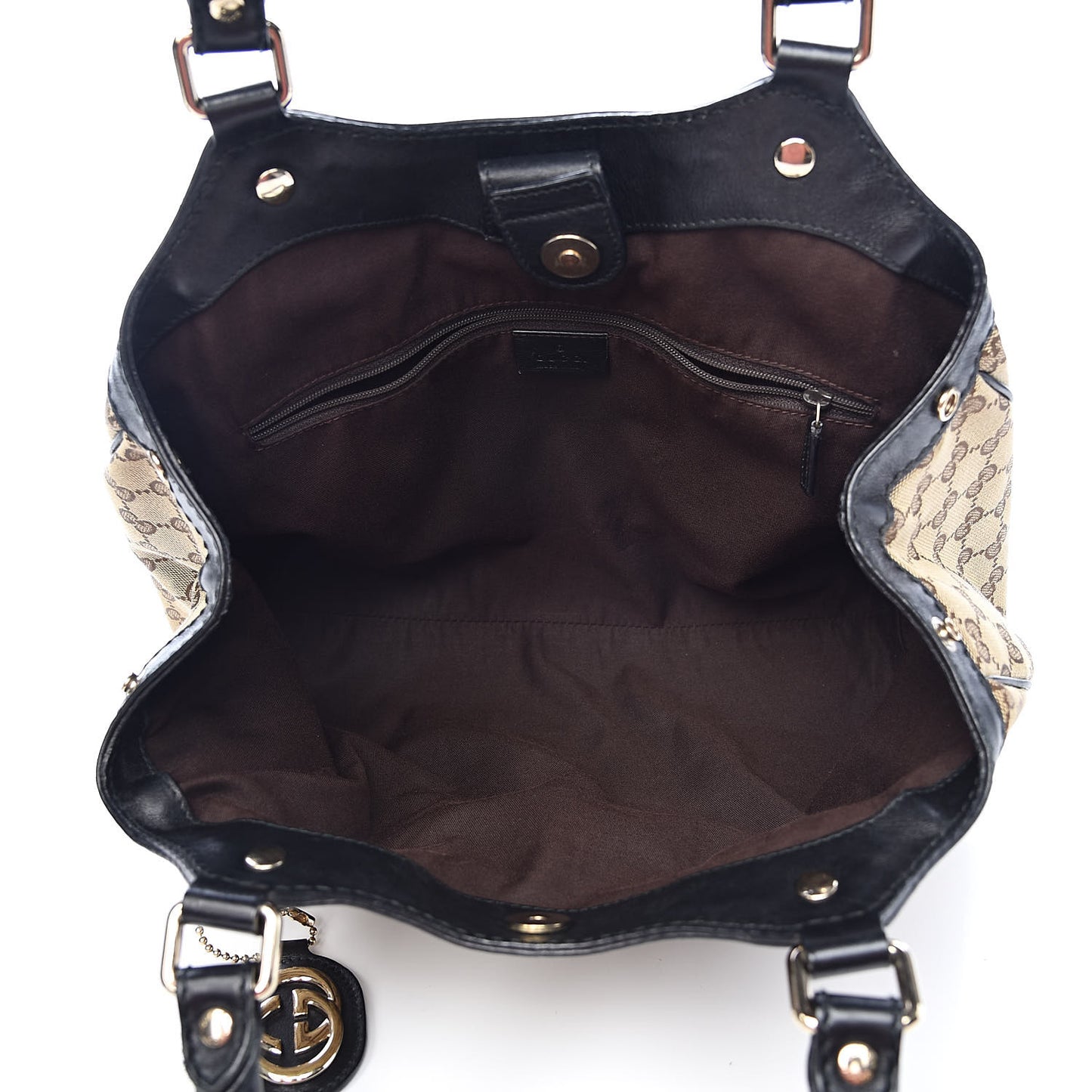 Monogram Medium Sukey Tote Beige Ebony Black