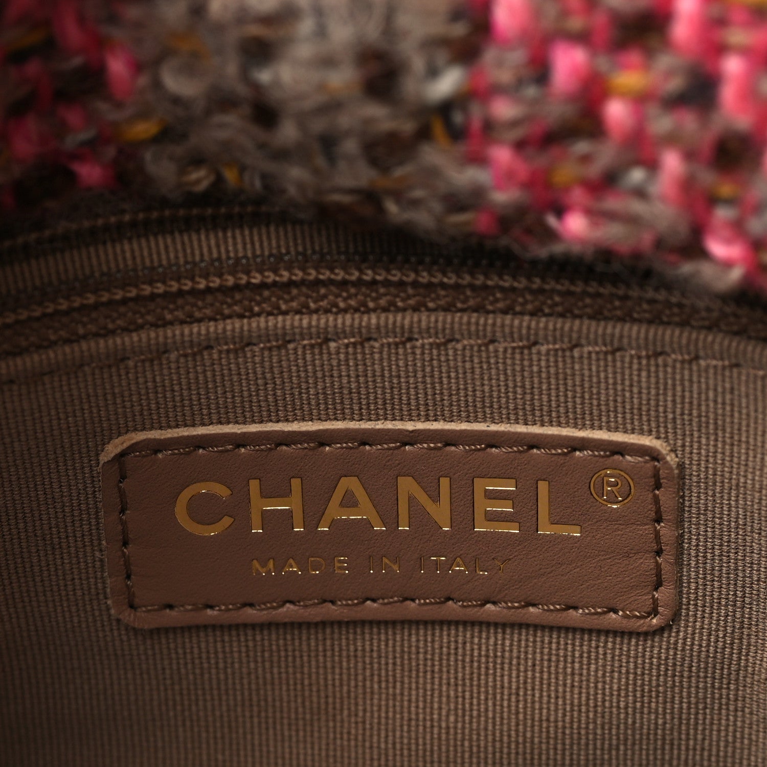 Chanel Wool Tweed Quilted Small Elegant Chain Flap Pink Brown 6 of 10