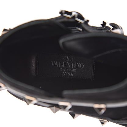 Valentino Garavani Suede Rockstud Double Buckle 100mm Ankle Boots 38 Black 7 of 11