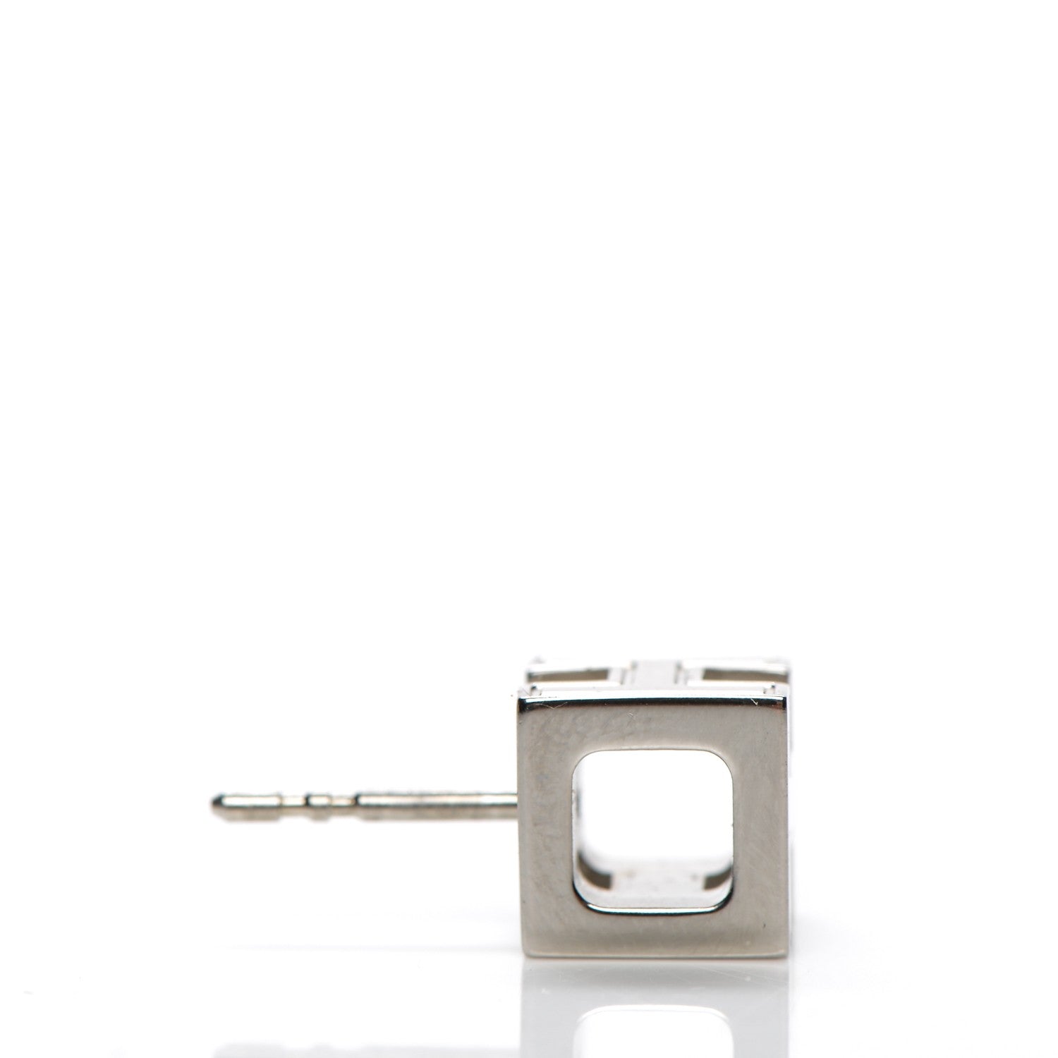 Hermes Palladium Lacquered Cage d'H Earrings 5 of 6