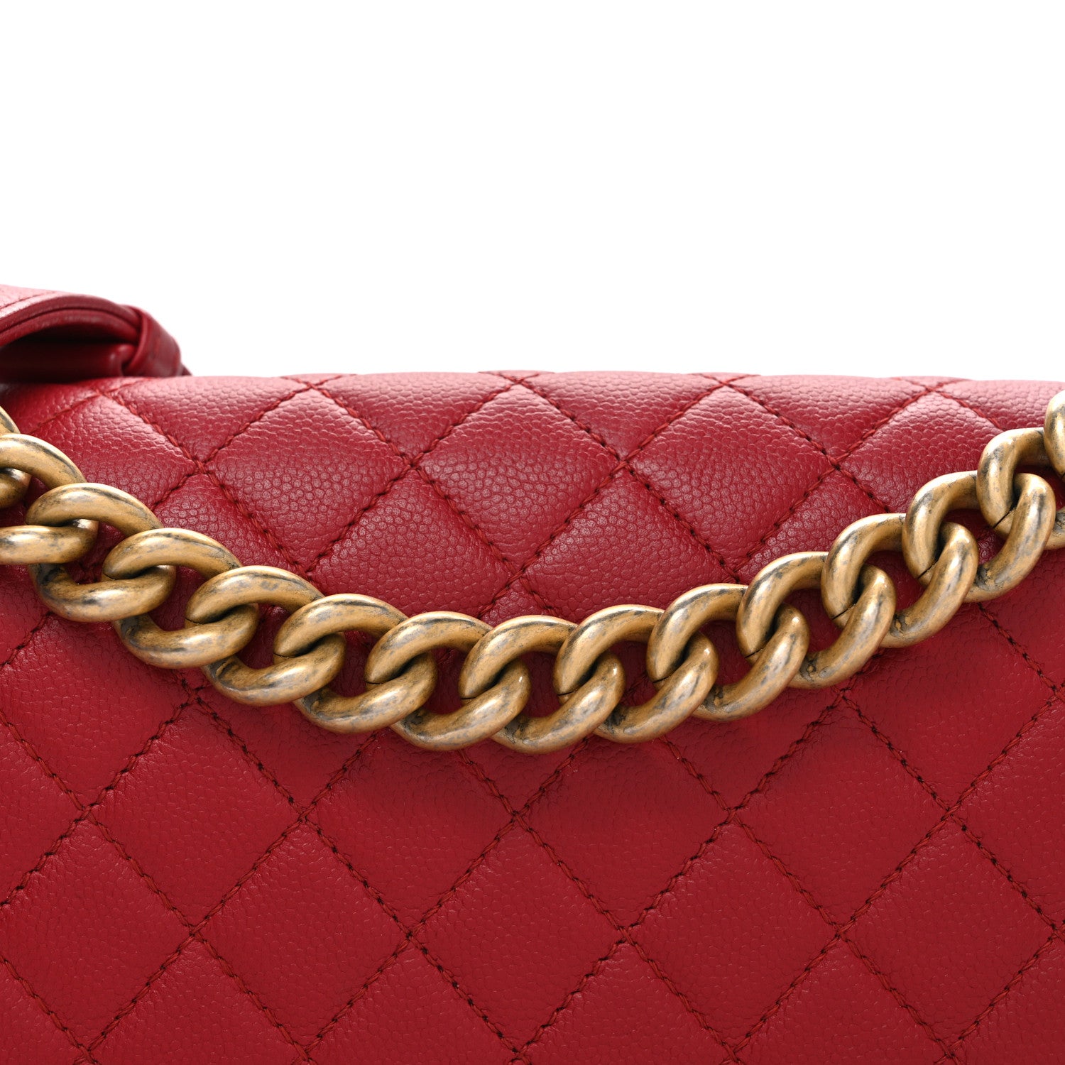Chanel Caviar Quilted Medium Boy Flap Red 8 of 10
