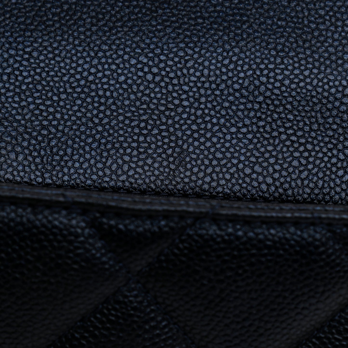 Iridescent Caviar Quilted Mini My Perfect Flap Dark Blue