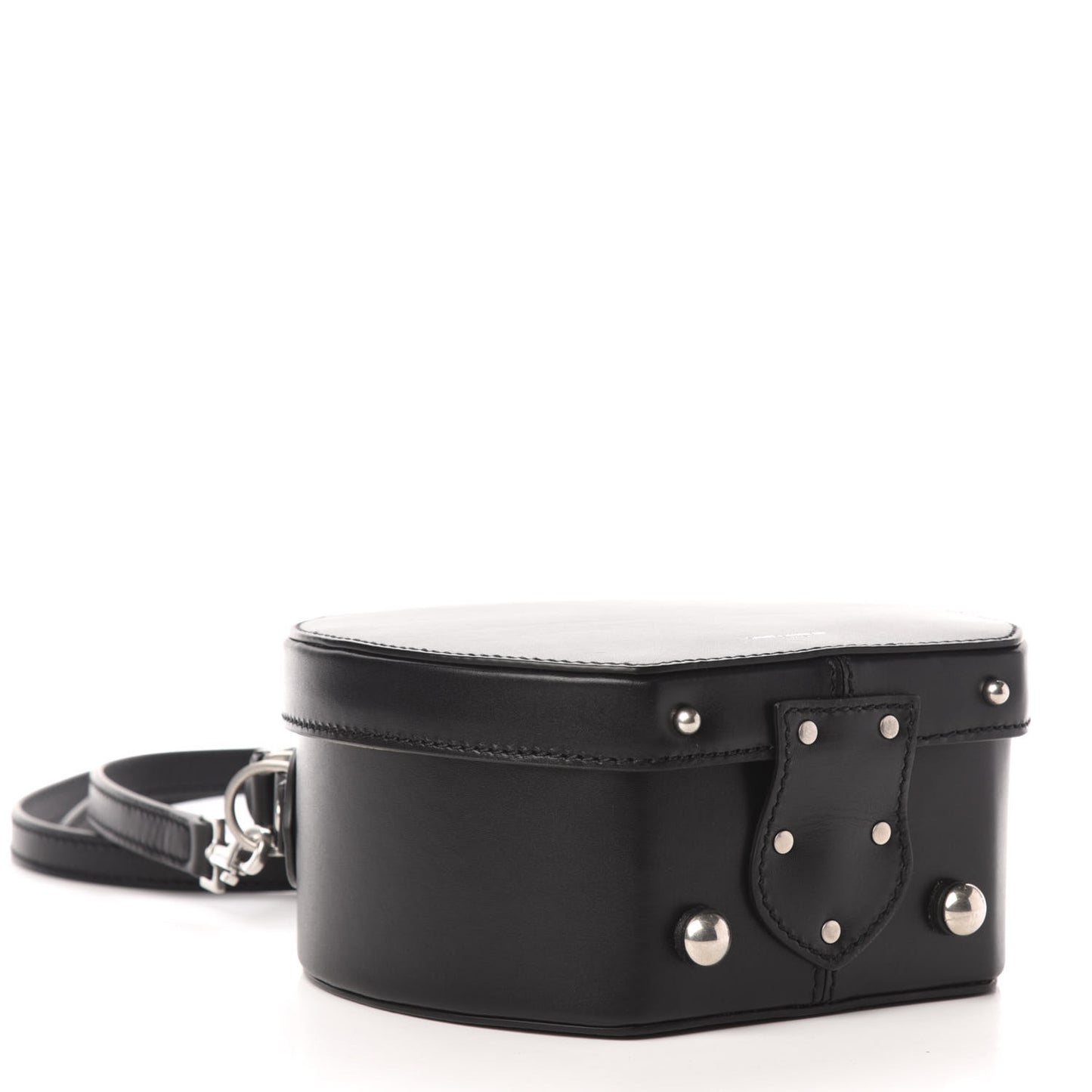 Calfskin Small Mica Hat Box Black