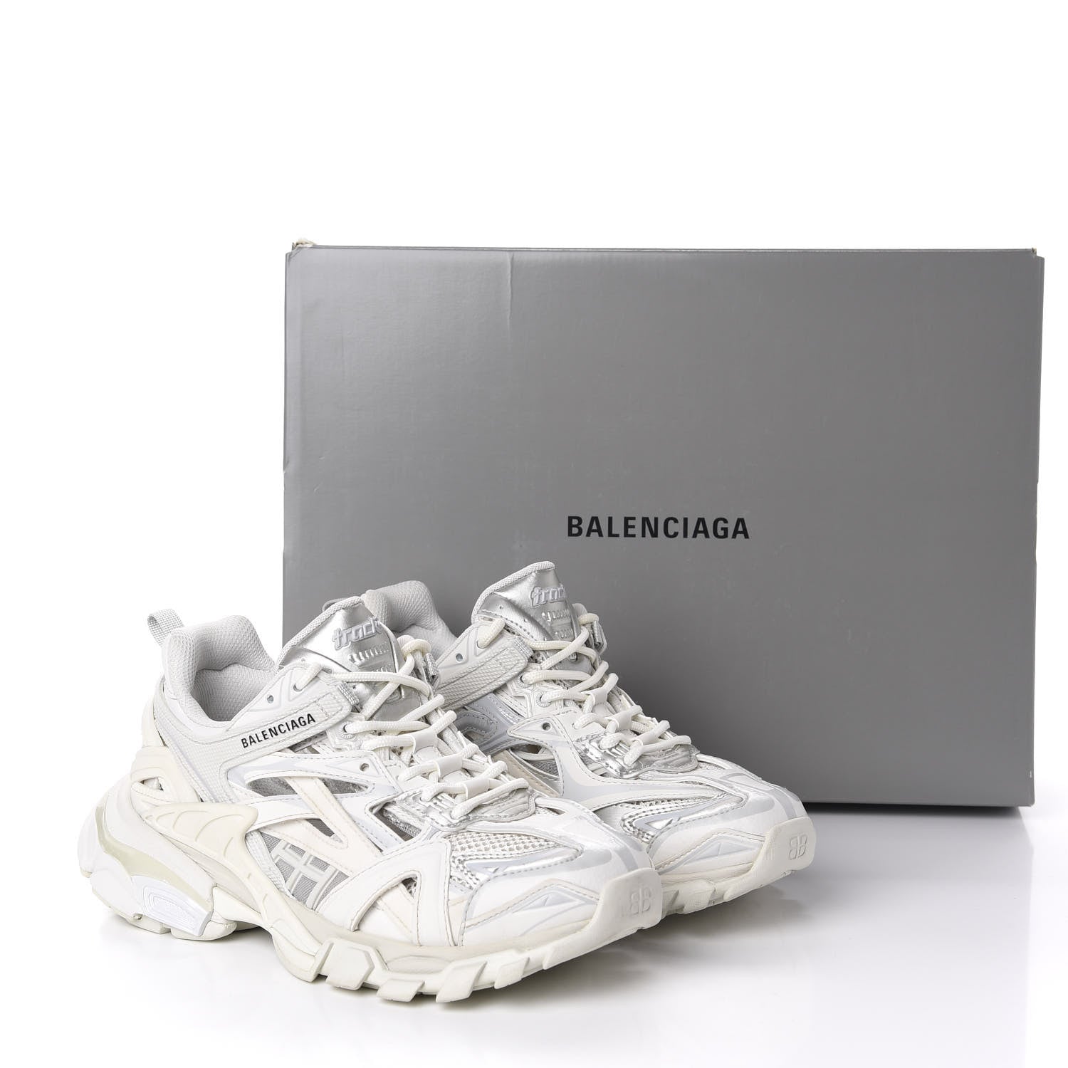 Balenciaga Rubber Mesh Womens Track.2 Open Sneakers 37 White 9 of 9