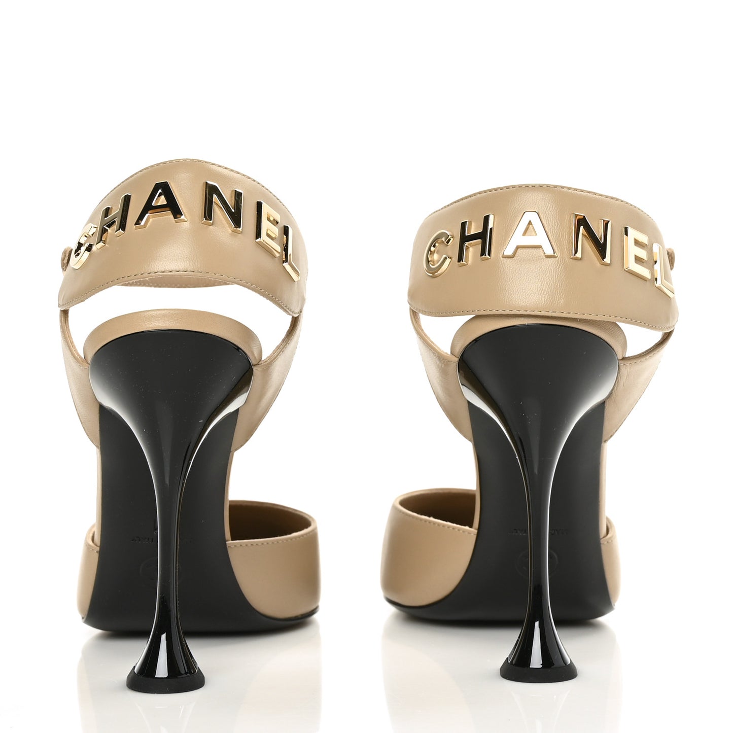 Lambskin Velvet Cap Toe Logo Pumps 41 Beige Black
