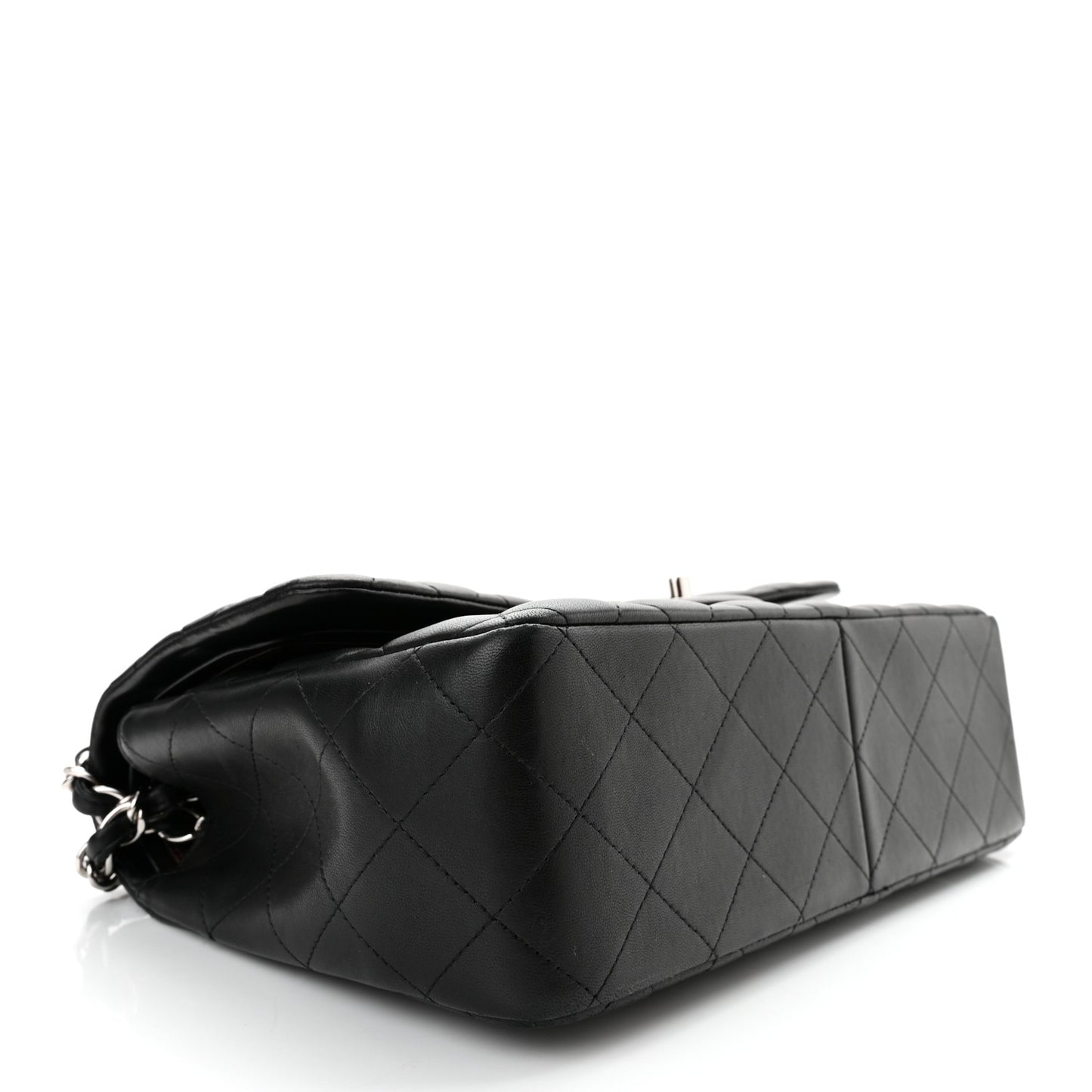 Lambskin Quilted Jumbo Double Flap Black