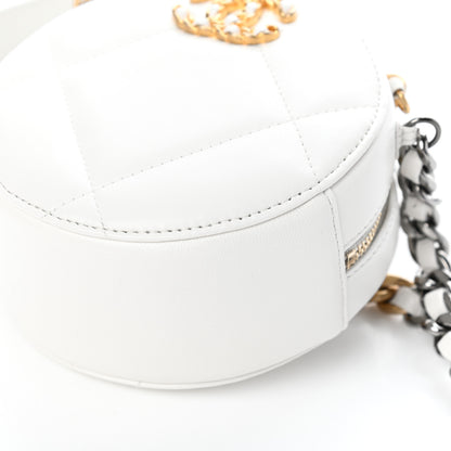 Chanel Goatskin Quilted Chanel 19 Round Clutch With Chain White 10 of 10
