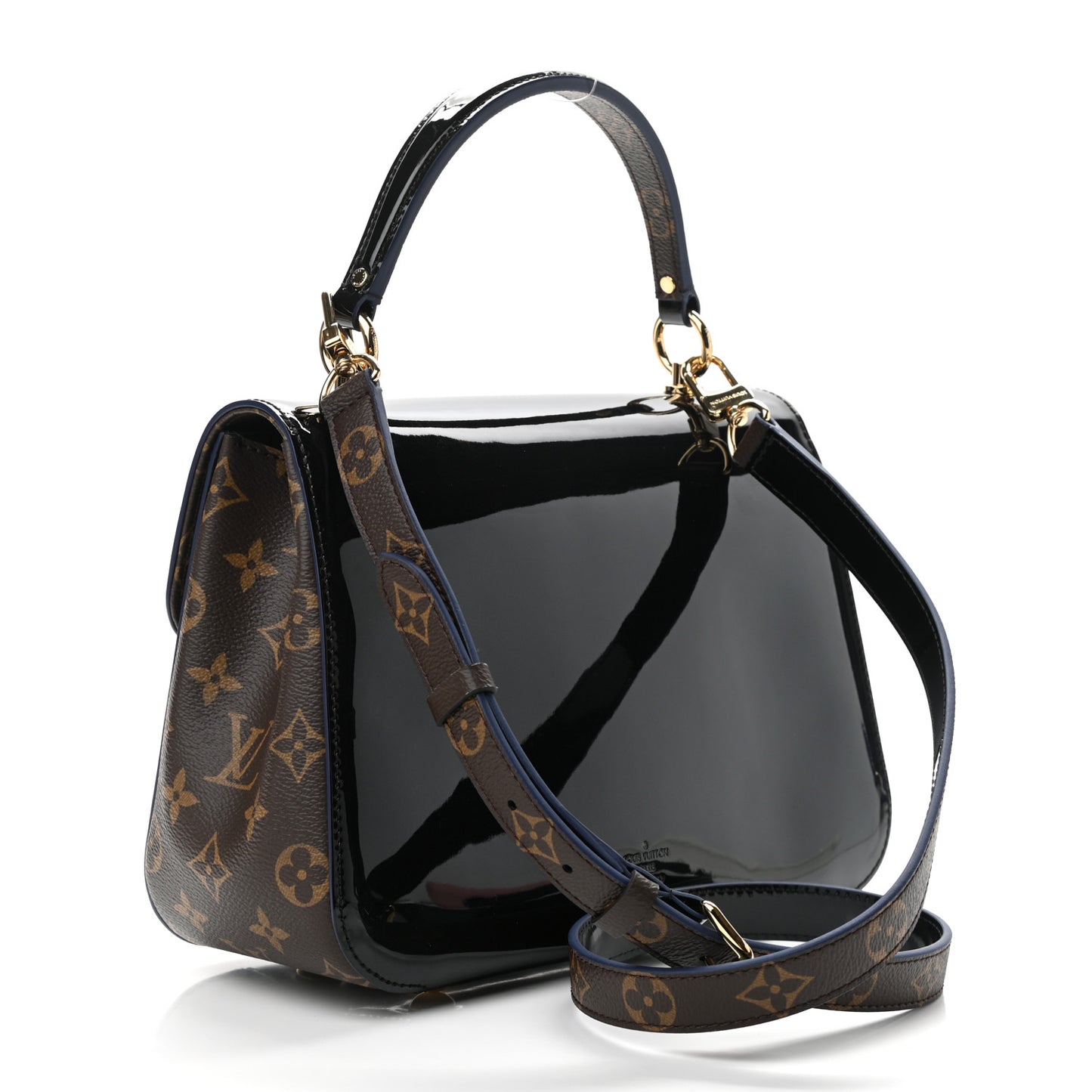Patent Calfskin Monogram Cherrywood PM Black
