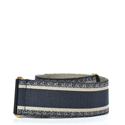 Christian Dior Canvas Embroidered Shoulder Strap Blue 2 of 4