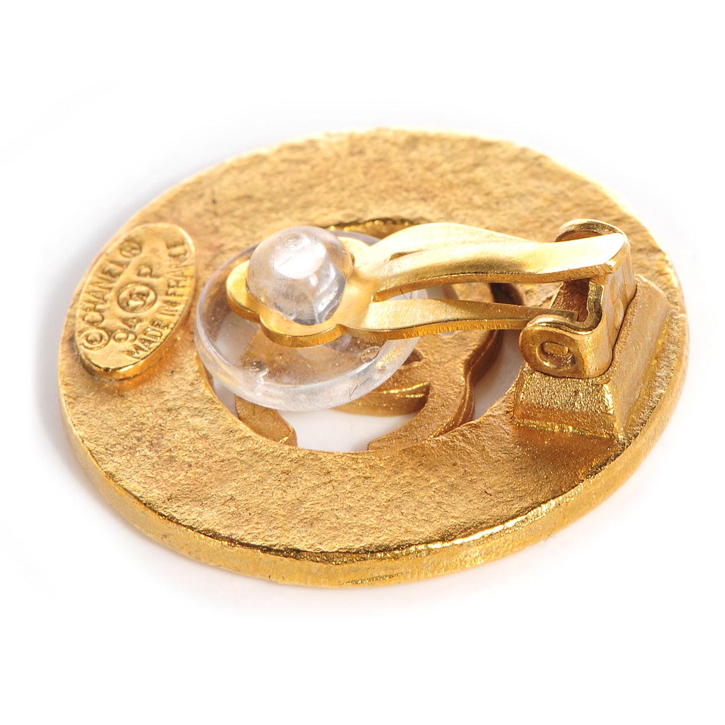 Round Clip On Earrings Gold