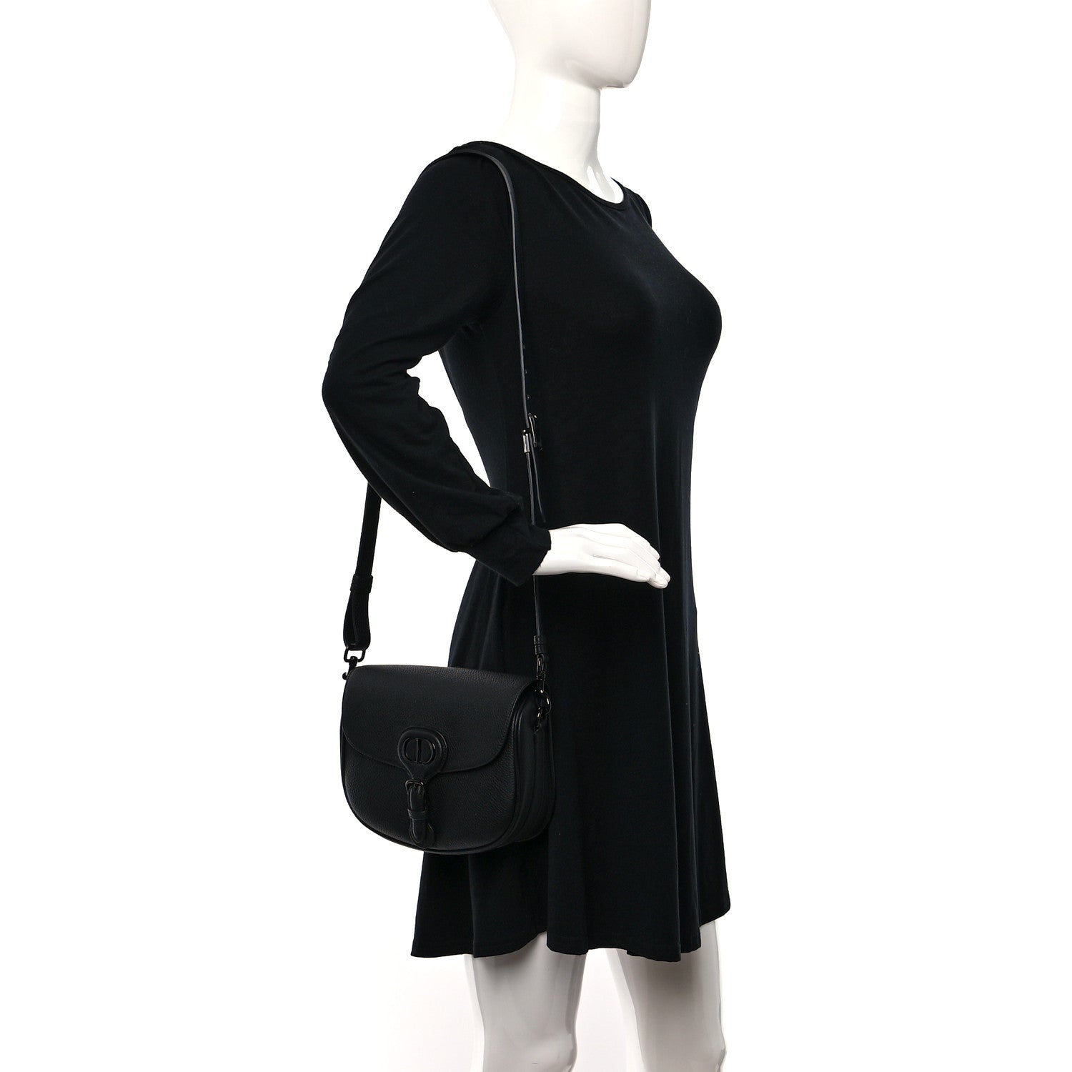Christian Dior Grained Calfskin Medium Bobby Flap Black 2 of 8