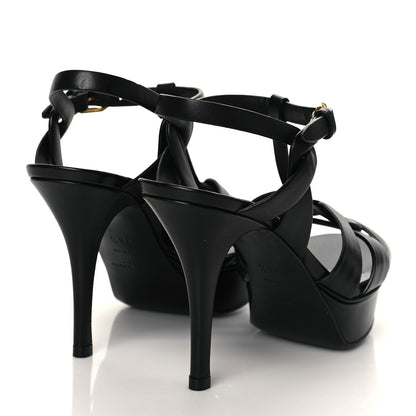 Saint Laurent Calfskin Tribute 75 Platform Sandals 36.5 Black 4 of 9