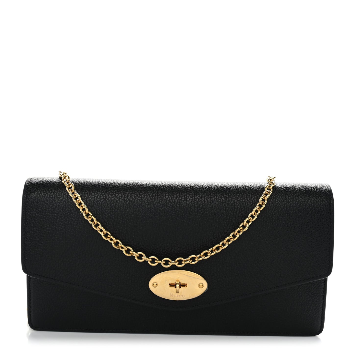 Small Classic Grain Calfskin Darley Clutch Clay