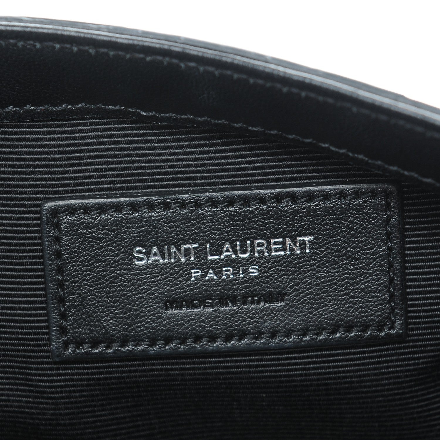 Saint Laurent Python Calfskin Embossed Monogram Classic Baby Chain Bag Black 7 of 8