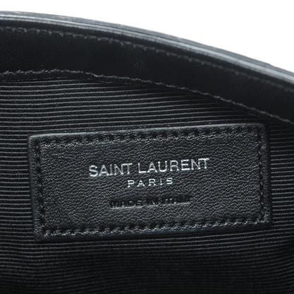 Saint Laurent Python Calfskin Embossed Monogram Classic Baby Chain Bag Black 7 of 8