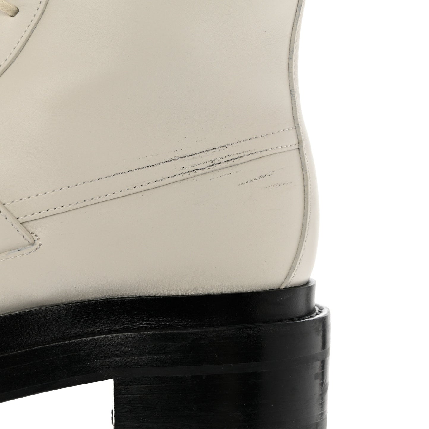 Glossed Calfskin Funk Ankle Boots 36 Beige Glaise