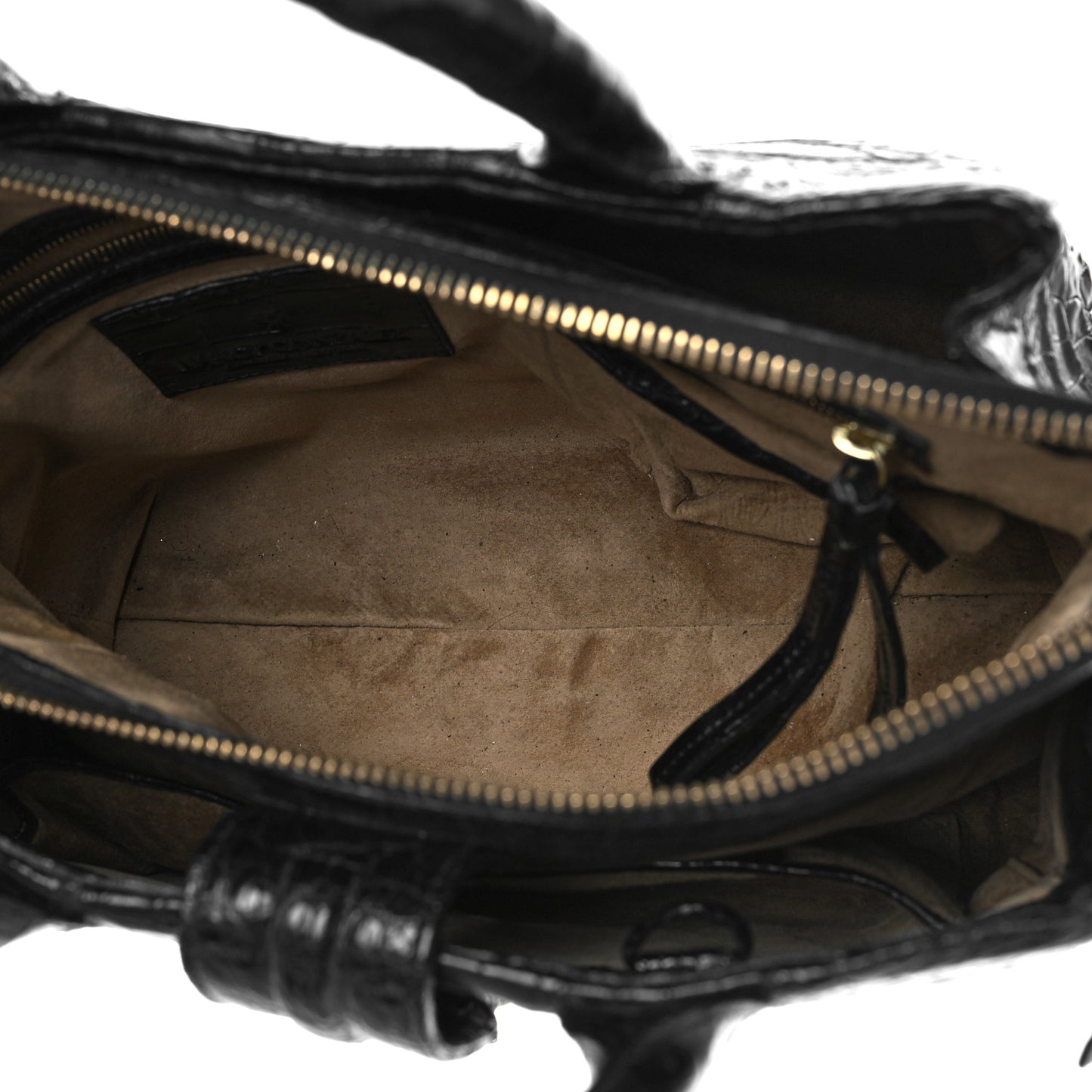 Crocodile Cristina Satchel Black