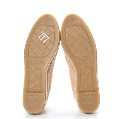 Chanel Lambskin CC Espadrilles 38 Beige Black 5 of 10