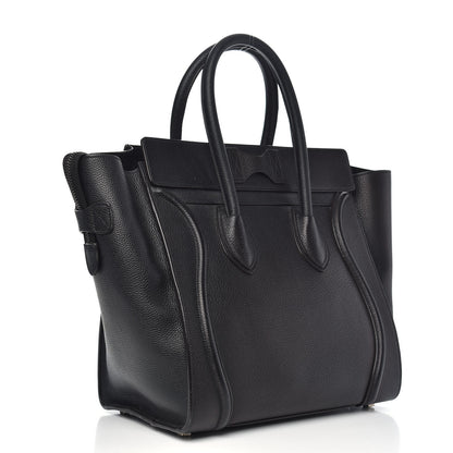 Celine Drummed Calfskin Mini Luggage Black 3 of 14