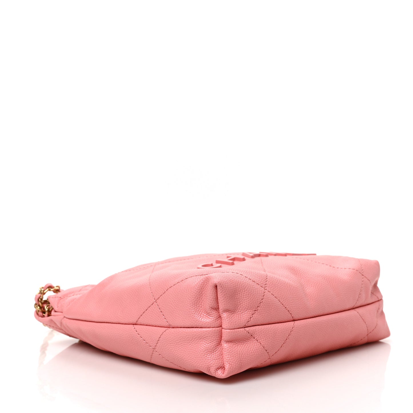 Shiny Caviar Quilted Mini Chanel 22 Coral