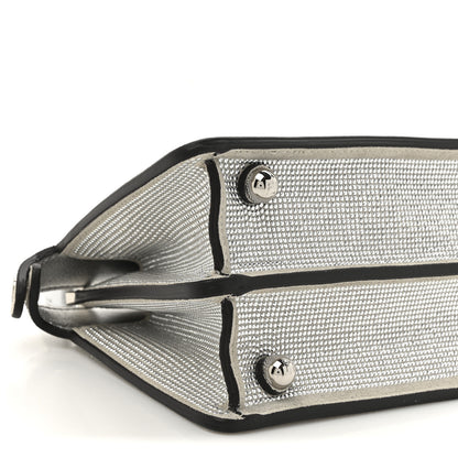 Fendi Crystal Vitello Laminato FF Petite Peekaboo I SEE U Satchel Crystal Argento 11 of 13