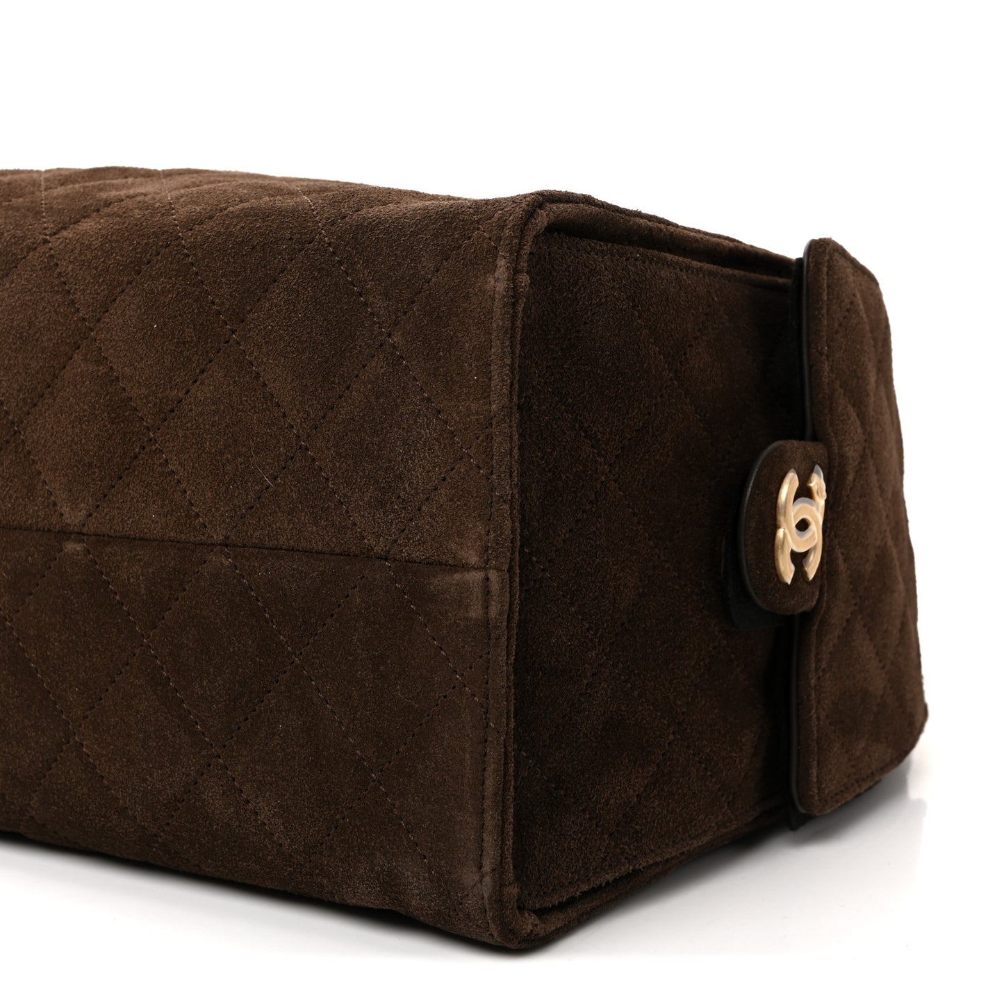 Suede Quilted Medium Chanel 25 Handbag Dark Brown