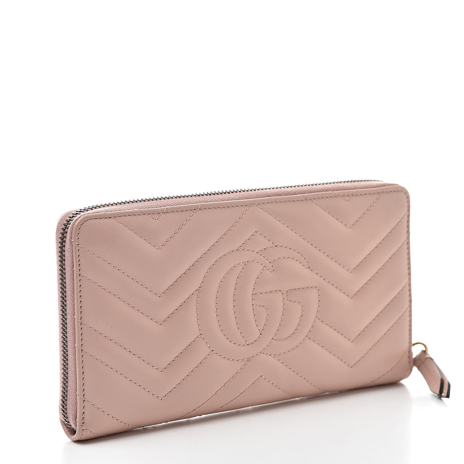 Gucci Calfskin Matelasse GG Marmont Zip Around Organizer Wallet Perfect Pink 3 of 11