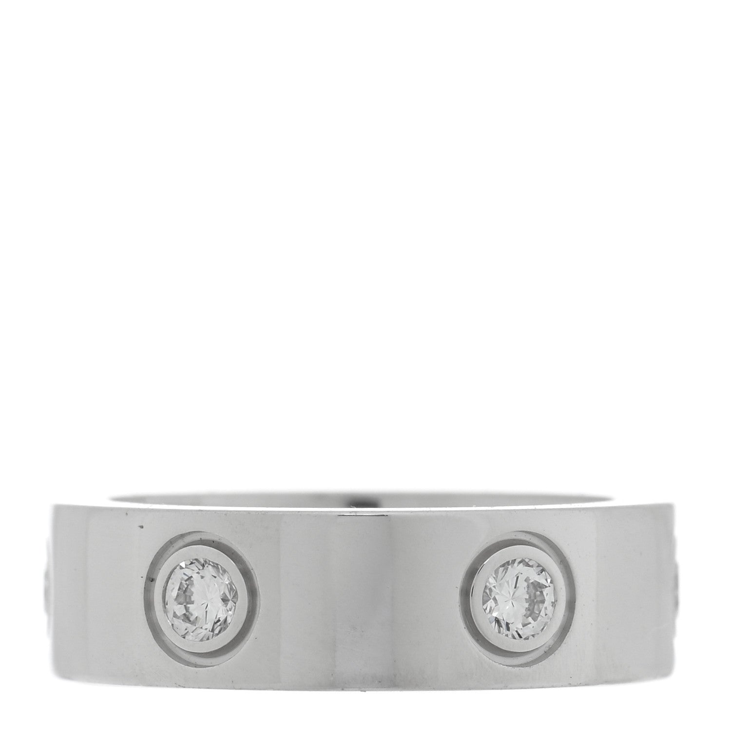 Cartier 18K White Gold 6 Diamond 5.5mm LOVE Ring 49 5 3 of 5