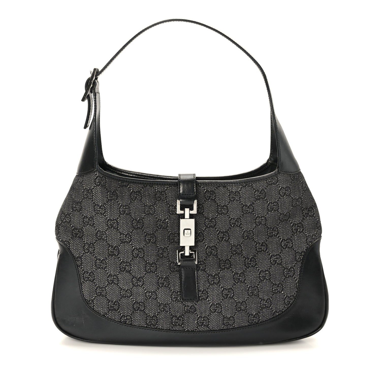 Denim Monogram Small Jackie O Hobo Black