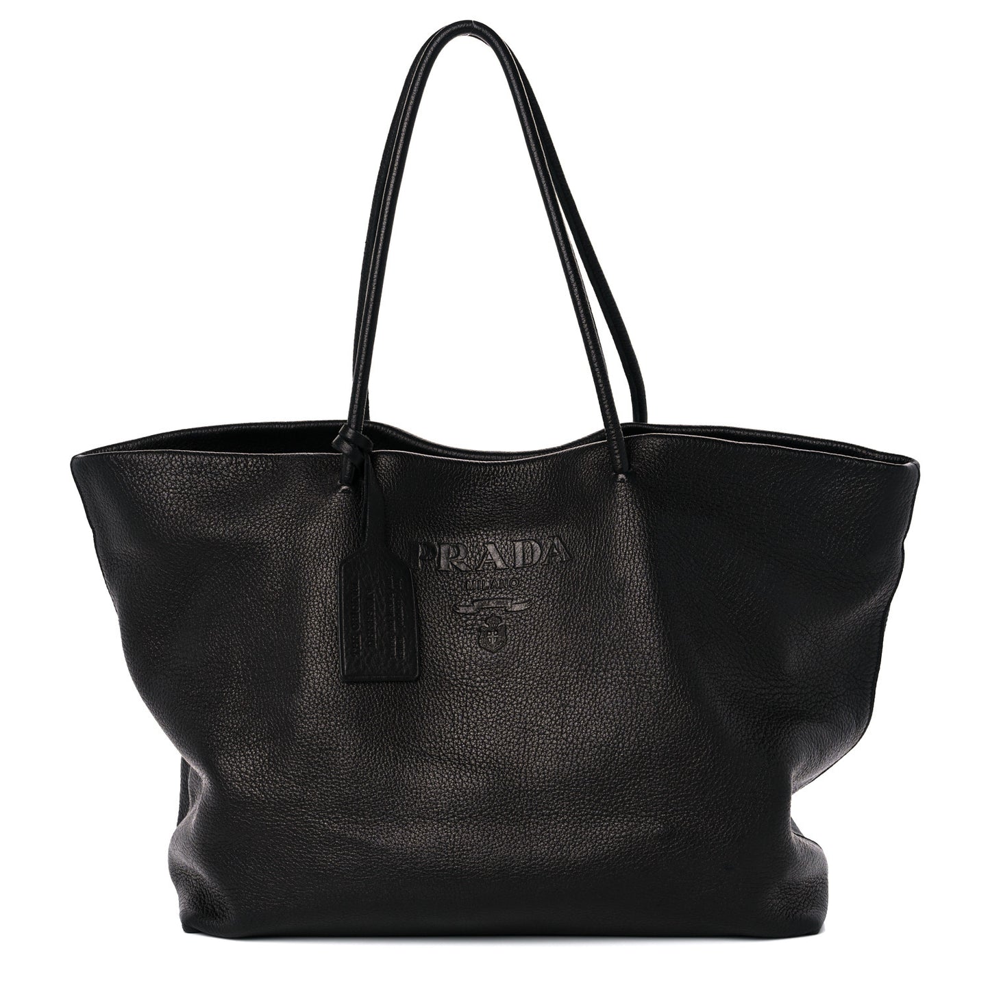 Cervo Deerskin Shopper Tote Black