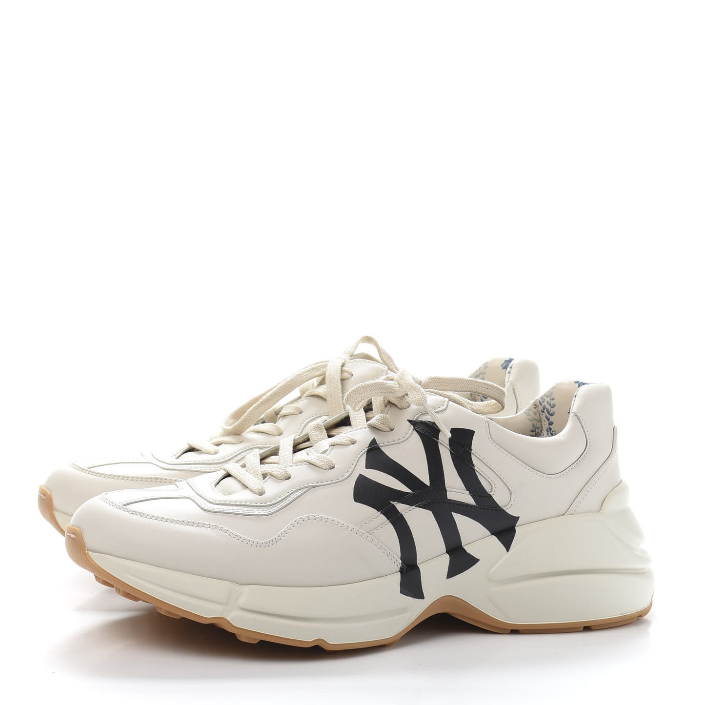 X MLB Calfskin NY Yankees Mens Rhyton Sneakers 9 Mystic White