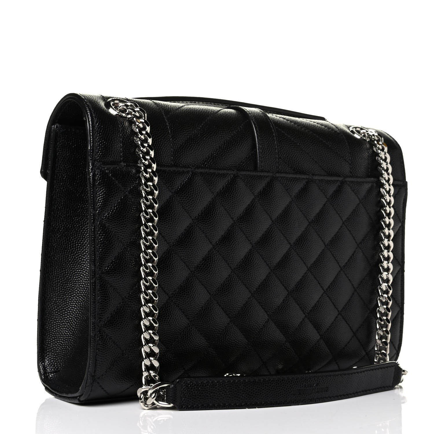 Saint Laurent Grain De Poudre Textured Mixed Matelasse Triquilt Medium Monogram Satchel Black 2 of 5