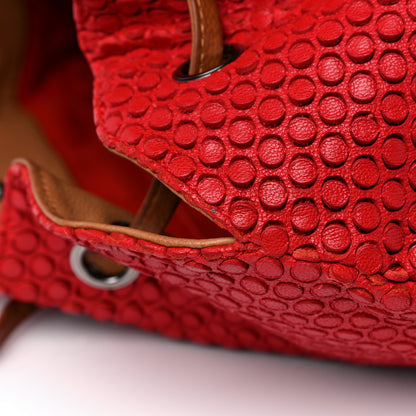 Chanel Perforated Calfskin Drawstring Tote Red 12 of 12