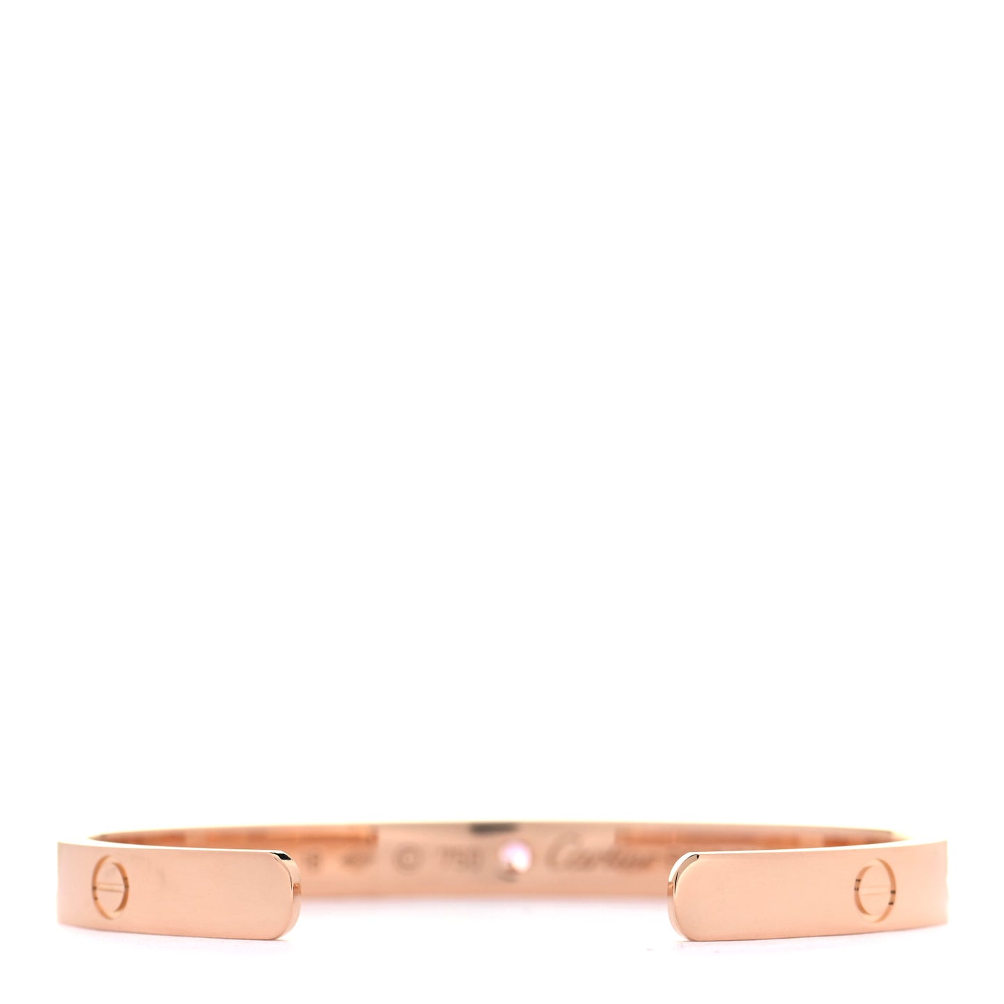 18K Pink Gold Pink Sapphire LOVE Cuff Bracelet 18