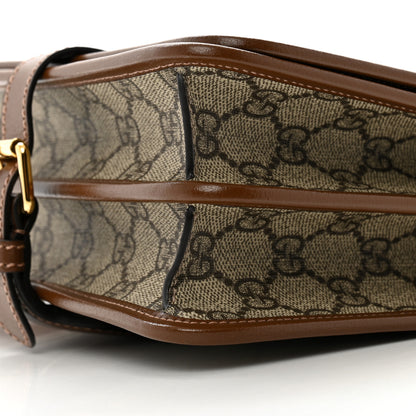Gucci GG Supreme Monogram Azalea Calfskin Mini Retro Interlocking G Flap Shoulder Bag  Beige Ebony Brown Sugar 10 of 10